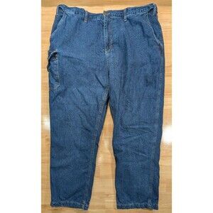 The Haband Arctic Bear Fleece Lined Jeans 40x30 Blue Denim Carpenter Work Pants